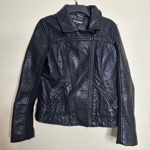 STEVE MADDEN FAUX LEATHER DARK GREEN WOMEN'S MOTORCYCLE BOMBER JACKET SZ. L